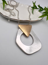 Load image into Gallery viewer, Brushed silver organic  long necklace
