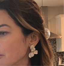 Load image into Gallery viewer, Unique enameled orchid earrings
