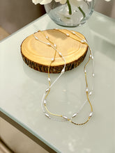 Load image into Gallery viewer, Rice pearl spaced short necklace
