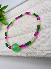 Load image into Gallery viewer, Different colors crystal bracelet green jade ball
