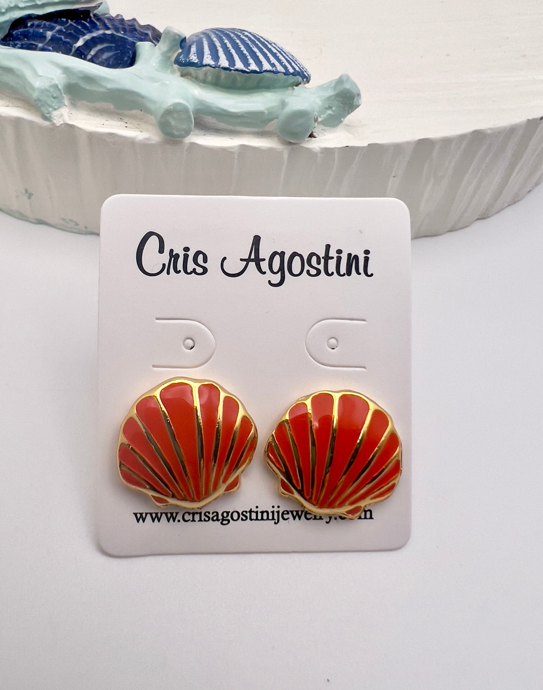 Enameled shell earrings seductive collection