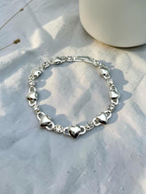 Load image into Gallery viewer, Heart and cz crystal lock bracelet
