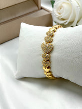 Load image into Gallery viewer, Cz set on top hearts top Valentina Collection bracelet

