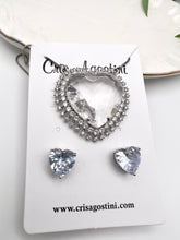 Load image into Gallery viewer, Big crystal heart jewelry set
