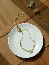Load image into Gallery viewer, Small delicate adjustable  greek eye bracelet
