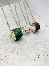 Load image into Gallery viewer, Elegant dazzling pave crystal barrel pendant necklace
