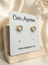 Load image into Gallery viewer, Cz bezel stud earrings
