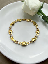 Load image into Gallery viewer, Heart and cz crystal lock bracelet
