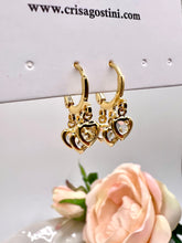 Load image into Gallery viewer, Crystal clear pendants small hoop earrings

