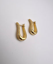 Load image into Gallery viewer, Curved studded in front earrings
