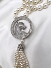 Load image into Gallery viewer, Long tassel shell pearl cz necklace
