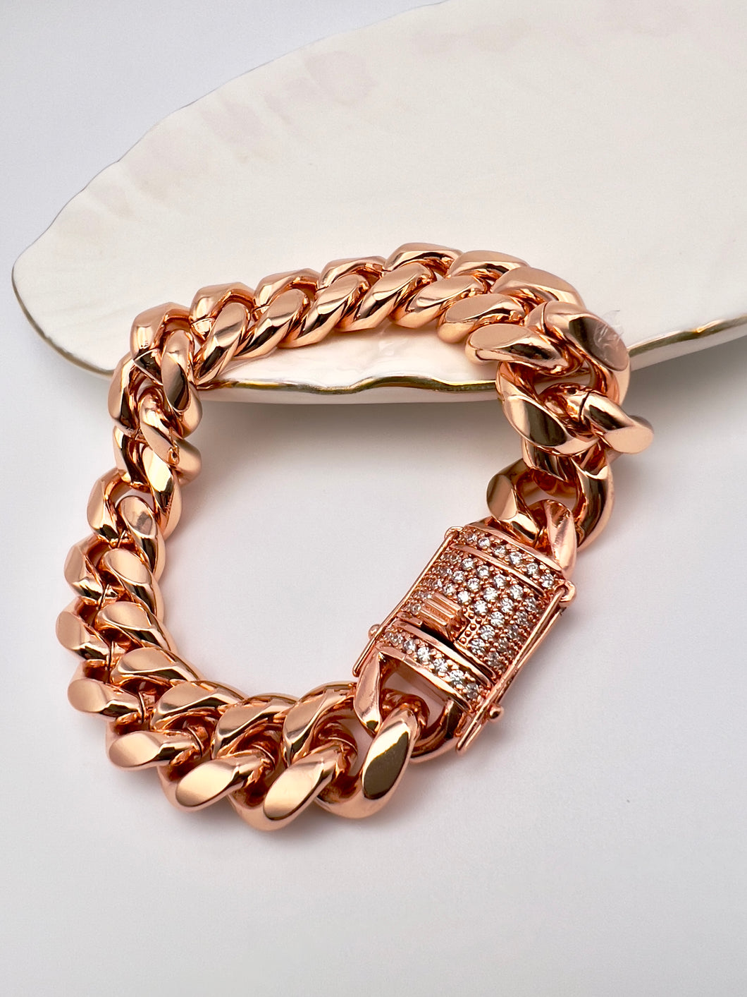 Bold Statement studded clasp rose bracelet