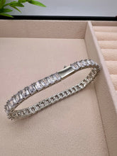 Load image into Gallery viewer, Baguette bracelet with jewelry clasp silver plated
