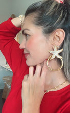 Load image into Gallery viewer, Gold plated exclusive Starfish hoop earrings
