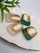 Load image into Gallery viewer, Retro acrylic U shape hoop earrings
