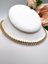 Load image into Gallery viewer, German thread and crystal navettes choker necklace
