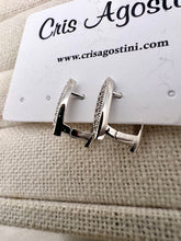 Load image into Gallery viewer, Light  small studded bar in front hoop earrings
