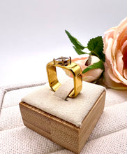 Load image into Gallery viewer, Square shaped ring with big cz diamond on top
