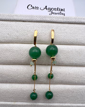 Load image into Gallery viewer, Long earrings emerald jade
