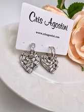 Load image into Gallery viewer, Baguette heart shape small hoop earrings
