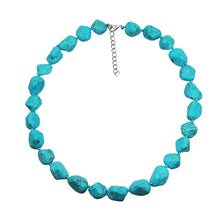 Load image into Gallery viewer, Short natural turquoise gem stones necklace
