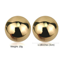 Load image into Gallery viewer, Half ball button silver plated earrings
