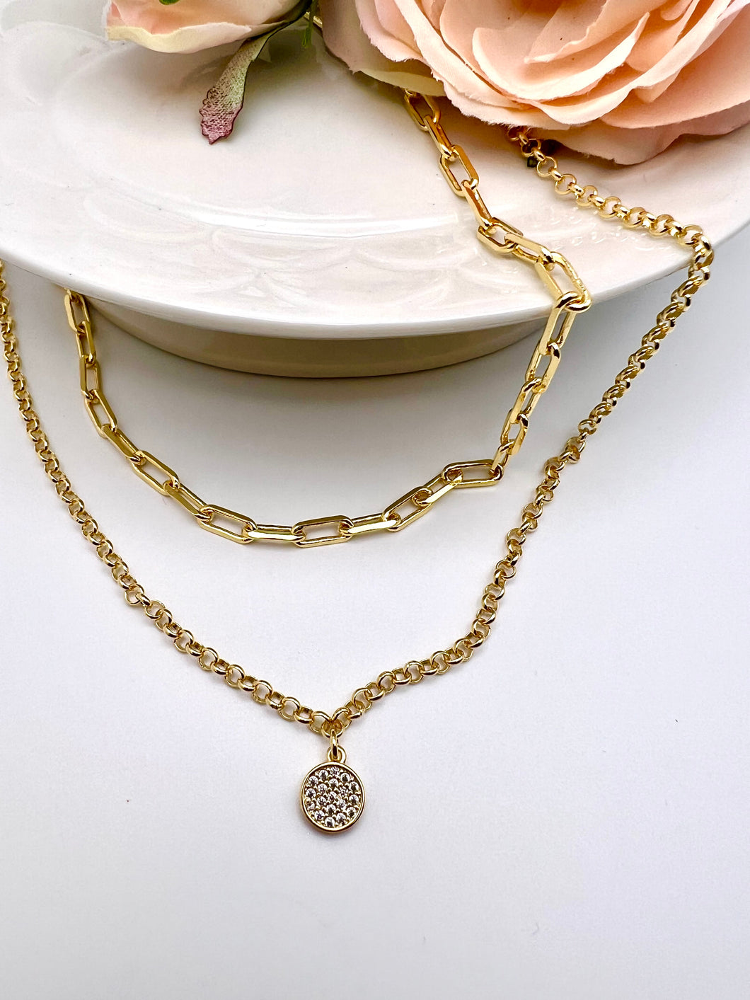 Two different sizes and layers necklace