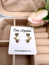 Load image into Gallery viewer, Three small curved heart earrings
