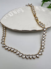 Load image into Gallery viewer, Large heart cz tennis chain choker necklace
