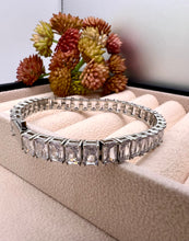 Load image into Gallery viewer, Baguette bracelet with jewelry clasp silver plated
