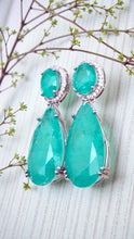 Load image into Gallery viewer, Classic studded cz base drop earrings
