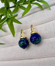 Load image into Gallery viewer, Chrysocolla ball Gemstone earrings
