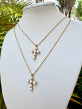 Load image into Gallery viewer, Mini pearl crucifix necklace
