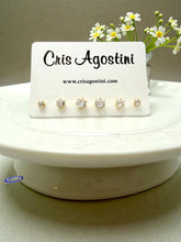 Load image into Gallery viewer, Set of 3 small light point cz earrings
