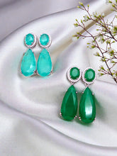Load image into Gallery viewer, Classic studded cz base drop earrings
