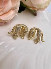 Load image into Gallery viewer, Studded cz diamond panther body earrings
