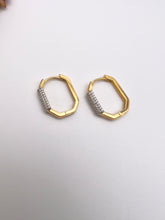 Load image into Gallery viewer, Cut corner earrings cz detail
