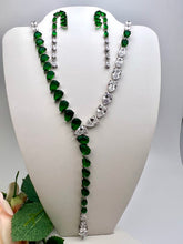 Load image into Gallery viewer, Two-tone crystal tie-style Valentina Collection necklace
