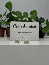 Load image into Gallery viewer, Small 3-row pave earrings
