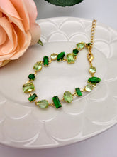 Load image into Gallery viewer, Geometric cz shades of green bracelet
