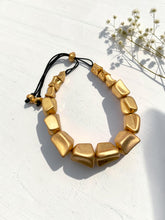 Load image into Gallery viewer, Adjustable chunky metal stone necklace
