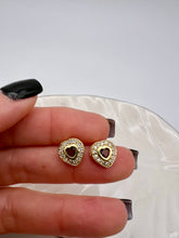 Load image into Gallery viewer, Fine small heart crystal princess earrings
