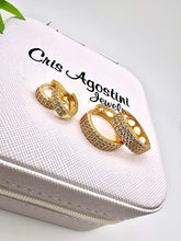 Load image into Gallery viewer, Medium and Small classic cz hoop set earrings
