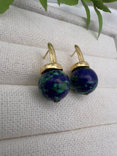 Load image into Gallery viewer, Chrysocolla ball Gemstone earrings
