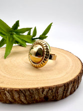 Load image into Gallery viewer, Button ring silver and gold plated
