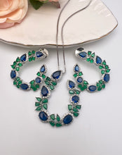 Load image into Gallery viewer, Maxi curved colorful crystal and cz jewelry set
