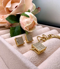 Load image into Gallery viewer, Delicate cz square Valentina jewelry set
