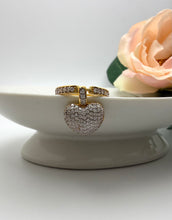 Load image into Gallery viewer, Heart pendant studded heart ring
