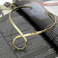 Load image into Gallery viewer, Solid gold plated necklace twisted detail choker
