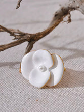 Load image into Gallery viewer, Enameled white orchid seductive ring
